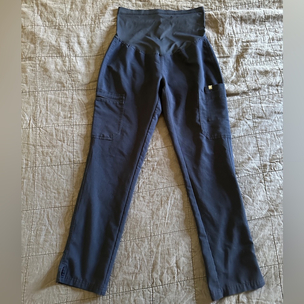 Figs Yola Maternity Scrub Pants, Navy Blue